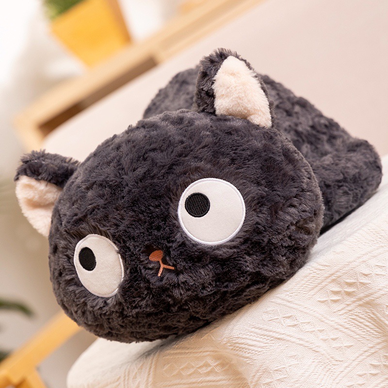 Lazy style little cat plush toy, the same style as Xiaohongshu, the proud and cute meow Meow doll pillow, a girl holding a sleeping doll details Picture