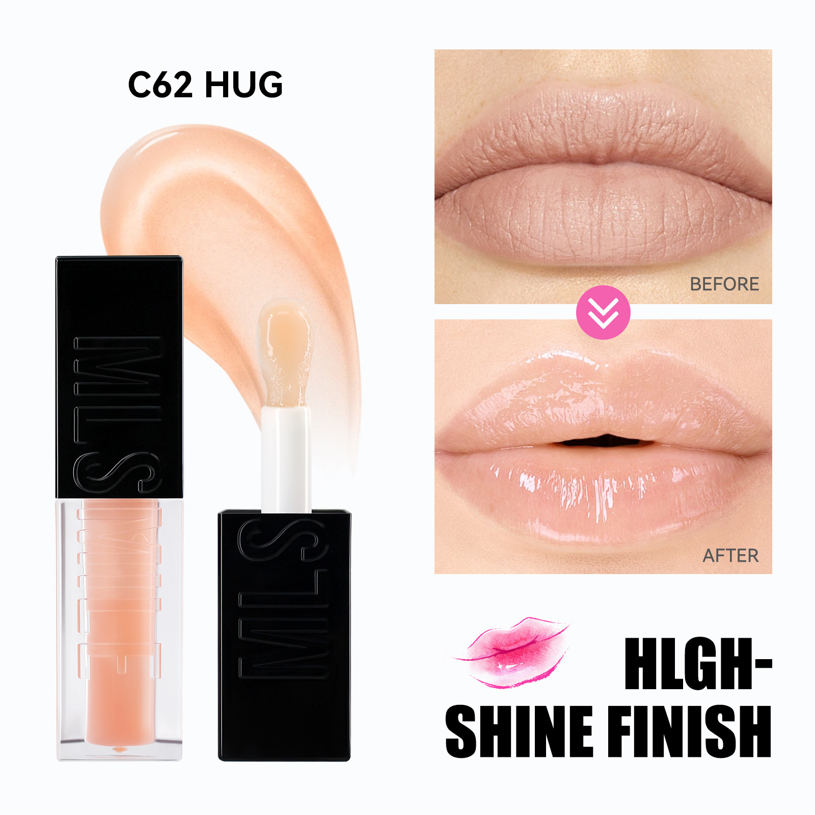 6-color mirror-finish water-sheen lip gloss, glass lip moisturizing and nourishing metal lip oil, lip balm