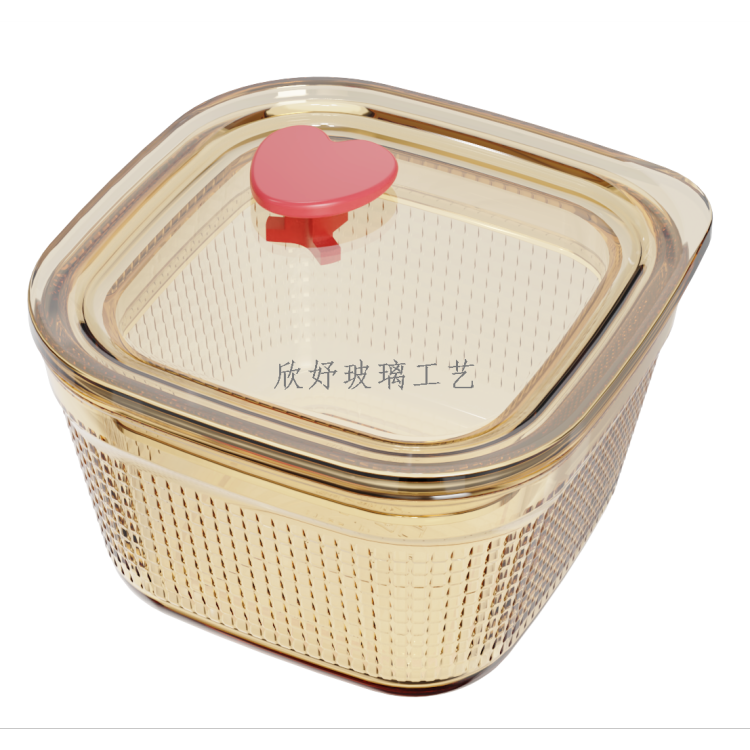 负压内吸式玻璃保鲜盒食用级耐热微波炉冰箱专用