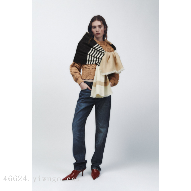 Cross-border scarf wholesale e-commerce live-streaming supply chain supply of new horizontal striped long scarves