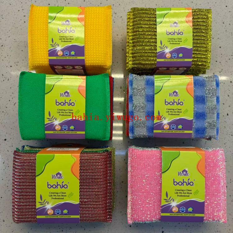 وتغسل الأواني في المطابخ بغسيل الوعاء، وتغسل الأطباق 4PCS بأغشية الإسفنج بمزيج من القماش لتنظيف القطن في باهيا details Picture
