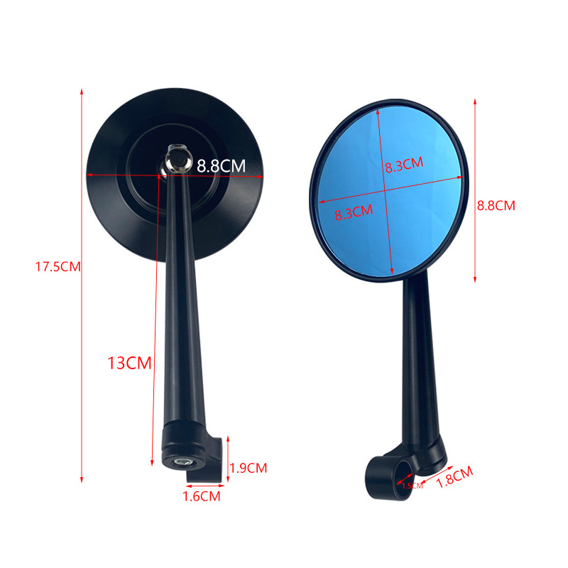 Cross-border best-selling motorcycle universal rearview mirror, rearview mirror, round mirror, rearview mirror, No. 9 mirror hole, rearview mirror details Picture