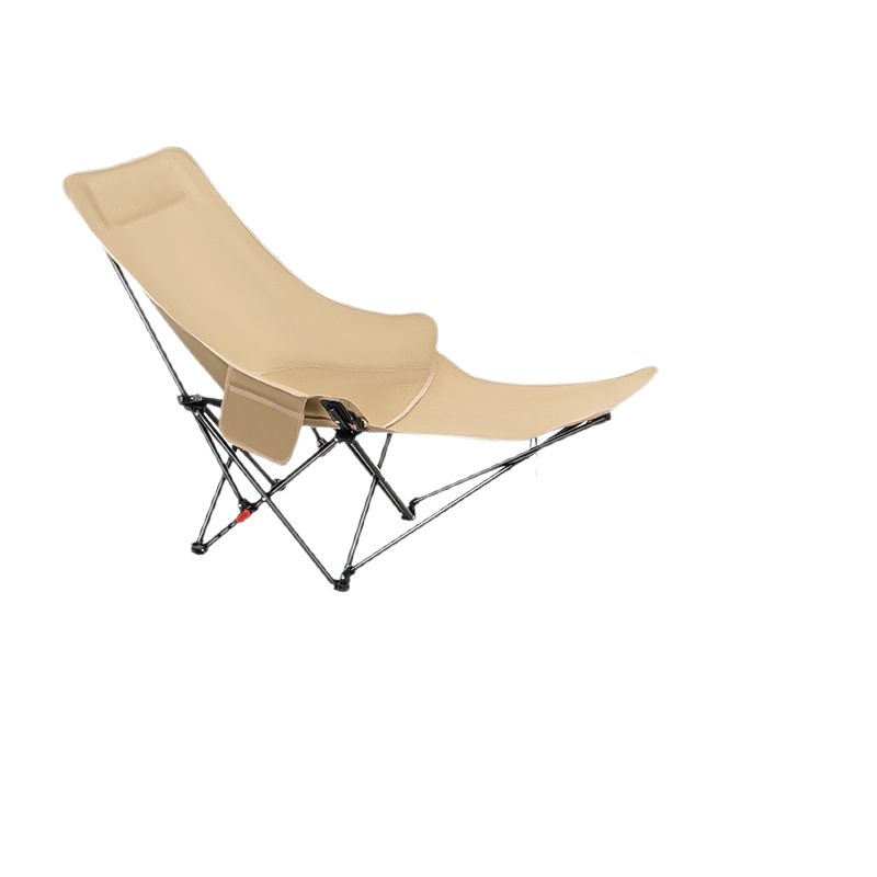 Outdoor adjustable folding chair, portable camping chair for sitting and lying down, midday rest lounge chair with legs, three or four gears, moon chair Application Scenario