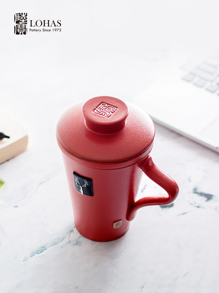 Lubao Ceramic mugs, tea-water separation cups, office tea brewing cups, Historical Museum co-branded Changyugai cups, water cups