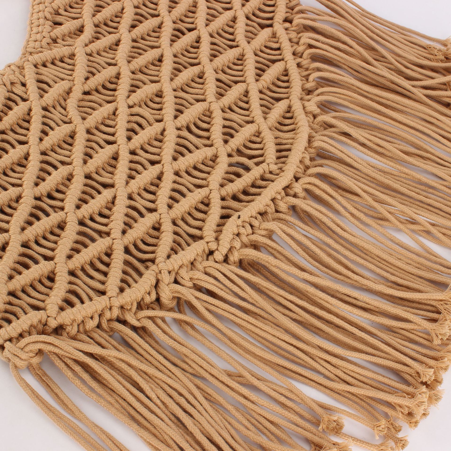 New cotton rope tassel Bohemian-style hand-woven bag, a versatile women's bag for beach vacation and daily casual wear Specification image
