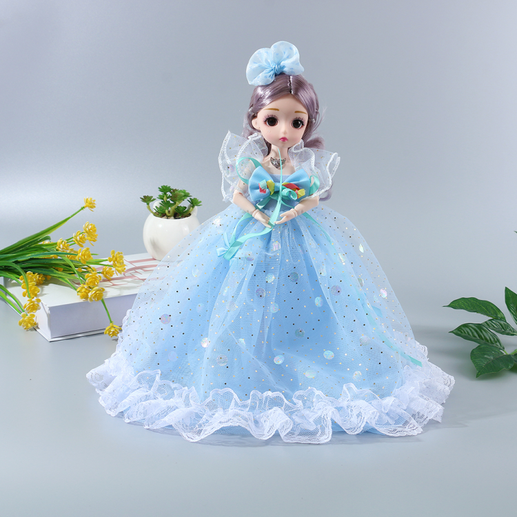 New lace chiffon dress doll, Barbie doll, girls' birthday children's toy, bow dress dress-up doll