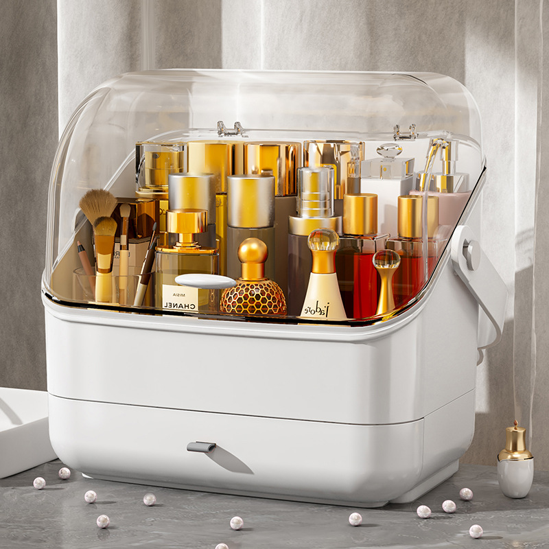 Cosmetics storage box, dust-proof desktop, dressing table, organizing box, drawer-type storage box Specification image
