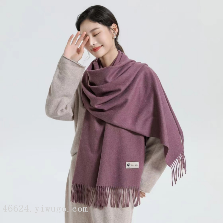 New style cash on delivery cross-border scarf wholesale e-commerce solid color single-color wool plain color scarf details Picture