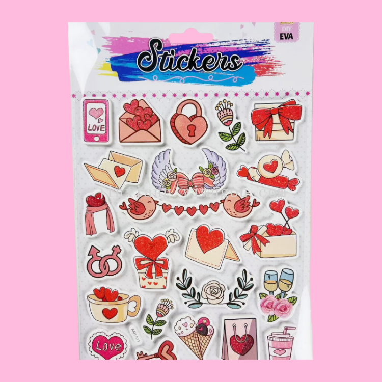 Festival EVA 3D Series stickers LOVE flower envelopes eva stickers Romantic Valentine's Day stickers Application Scenario