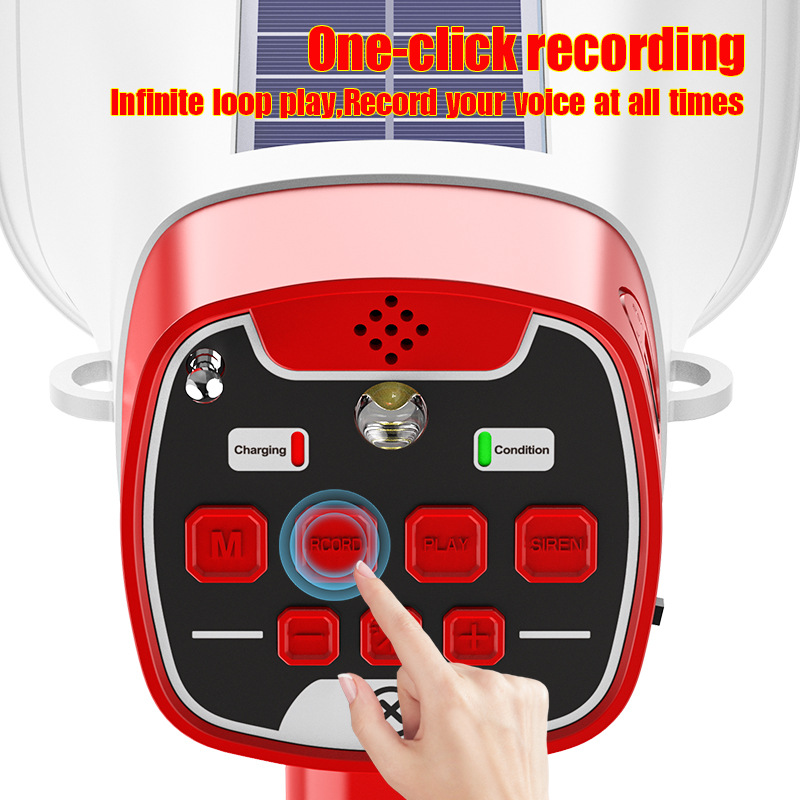 太阳能喊话器无线蓝牙户外录音喇叭叫卖器地摊多功能手持扩音器产品图