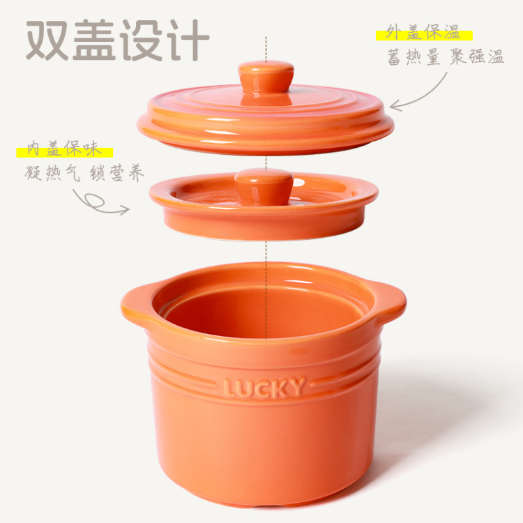 陶煲王双盖陶瓷炖盅家用隔水汤盅燕窝辅食小炖锅炖罐炖煲瓦罐汤煲