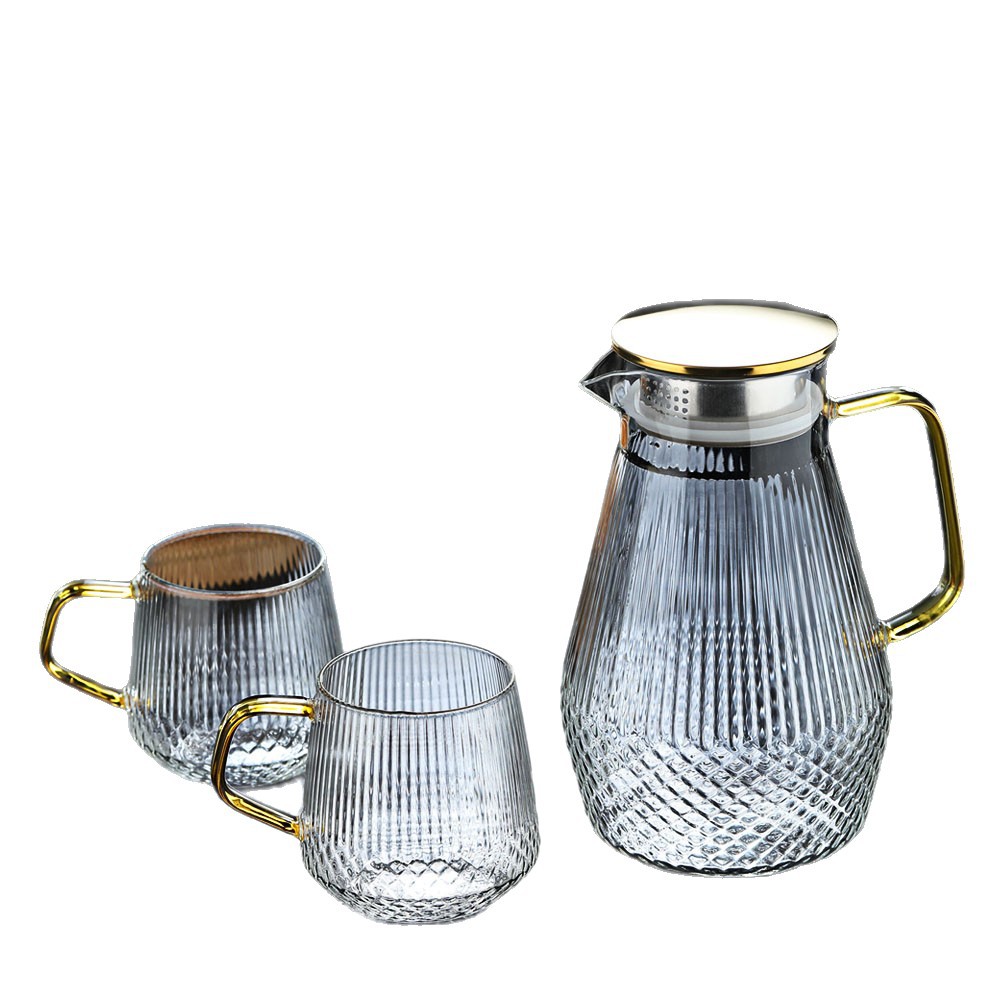 厂家批发现货高硼硅玻璃冷水壶轻奢风凉水壶家用半夏壶半夏杯套装详情图5