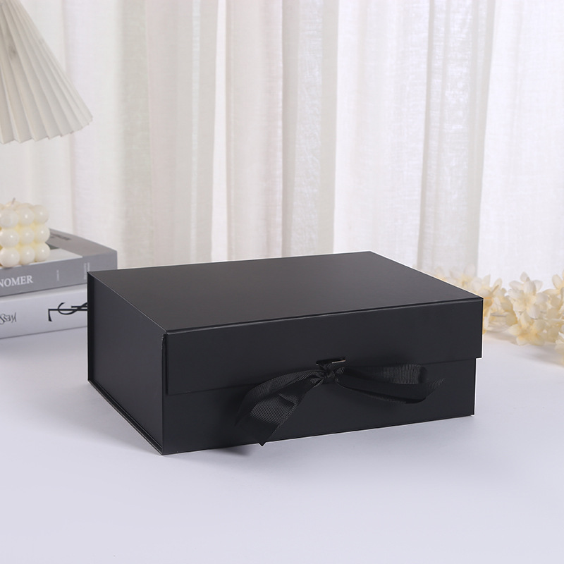 One-piece flip-top folding box, ribbon packaging box, gift box, bow gift box, Valentine's Day gift box, cross-border wholesale Item Picture