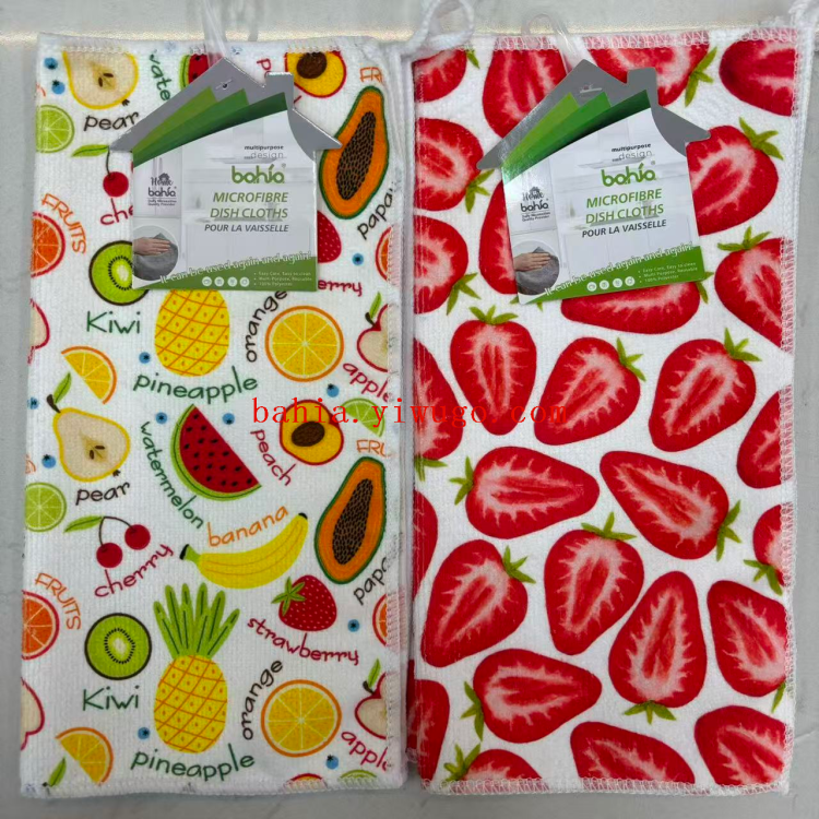 30*30cm digital printed tea towels, 2 pieces set, household kitchen cleaning cloth, multi-functional cleaning cloth bahia Specification image