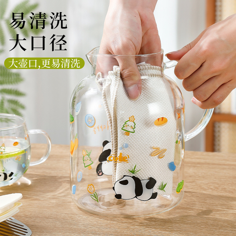玻璃壶/玻璃水壶/玻璃凉水壶/琉璃果汁缸/条纹壶细节图