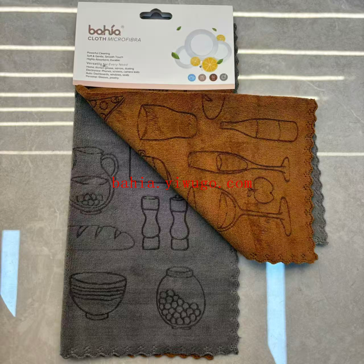 Digital printing 30*30cm dishwashing cloths, kitchen dishwashing cloths, cleaning and stain removal cloths, cleaning cloths details Picture