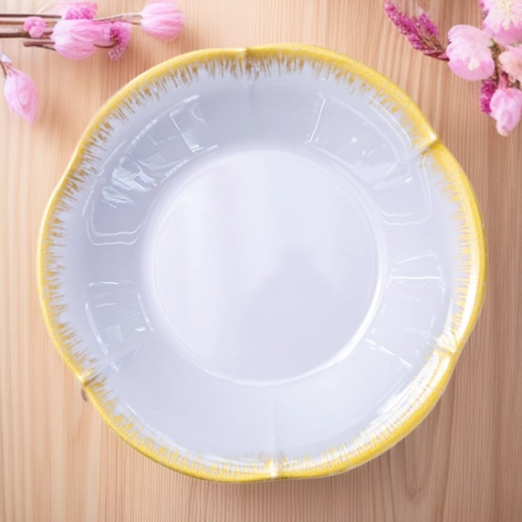 Australian steak plate, melamine tableware, individual noodle bowl, melamine plate, fish plate, salad bowl, flower plate, gold edge plate Item Picture
