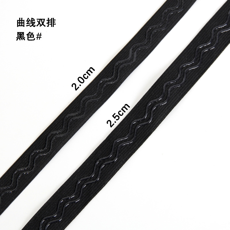 Multi-row curved rubber-coated elastic bands, wavy silicone four-sided anti-slip high-elastic nylon wigs, headwear, sweat belts and baby clothes Specification image