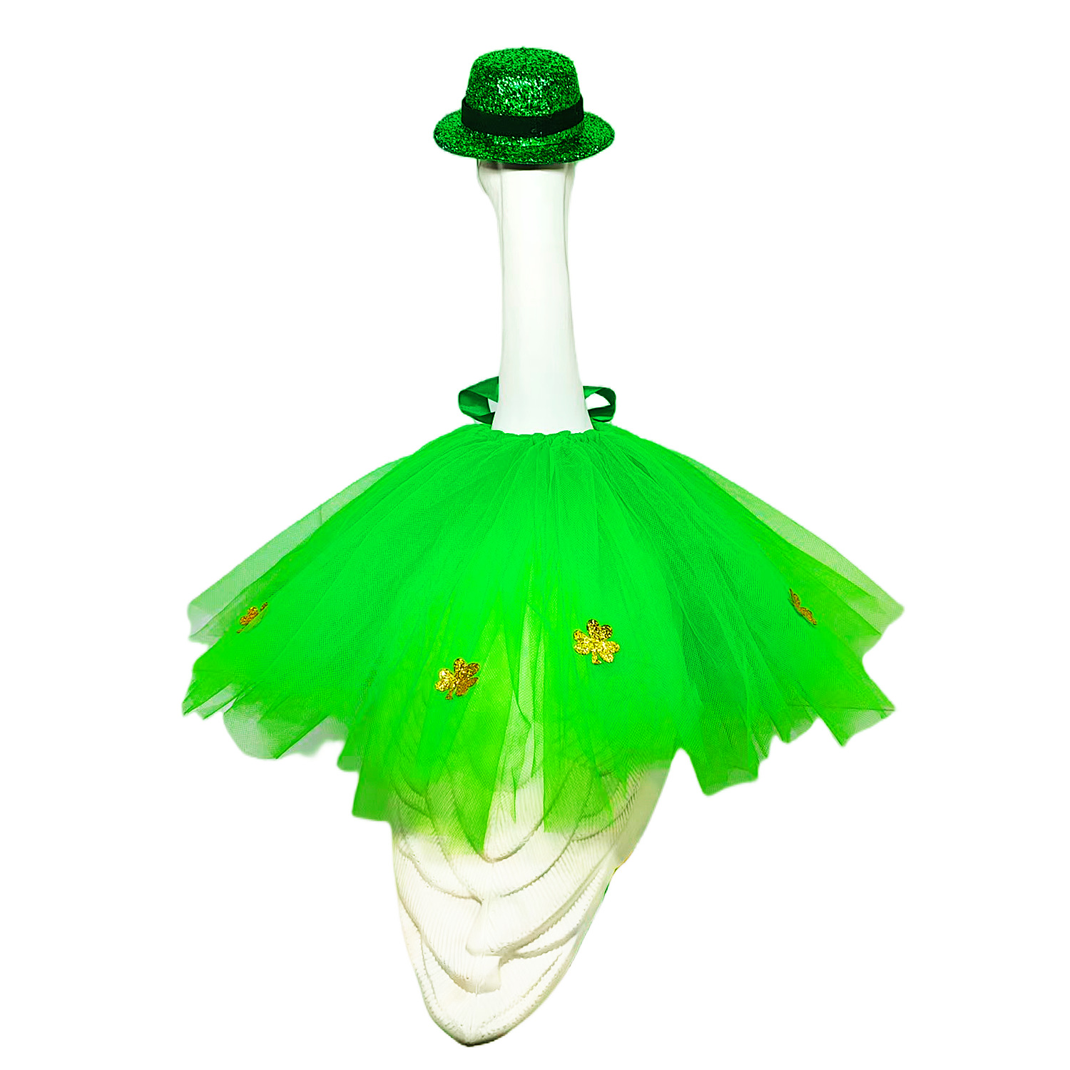 2026 New Cross-border Irish Porch Goose Dress Set 23-inch Large White Goose Festival Decoration 60g Specification image