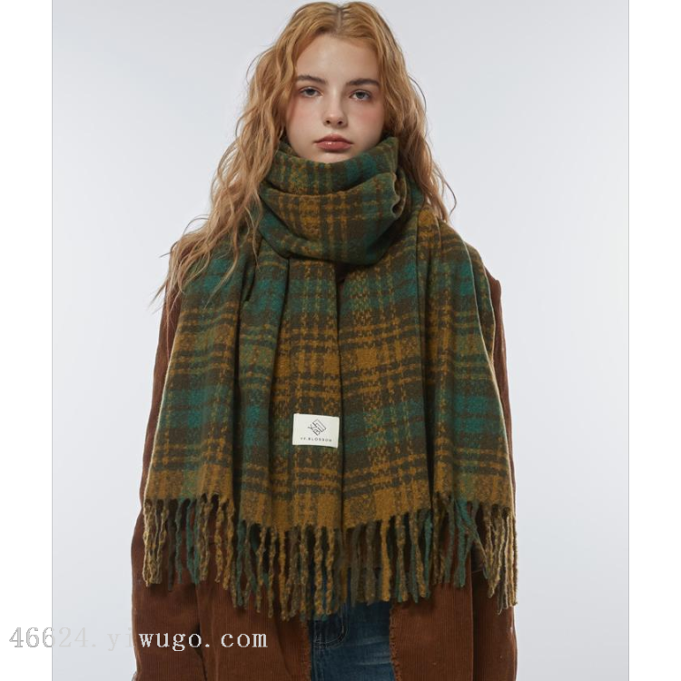 New cross-border export checkered clove checkered scarf for e-commerce live-streaming supply Specification image