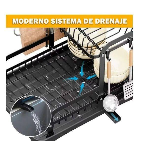 Cross-border kitchen dish rack, countertop, multi-layer storage rack, thickened multi-functional chopstick holder, cup rack, plate and bowl draining rack Specification image
