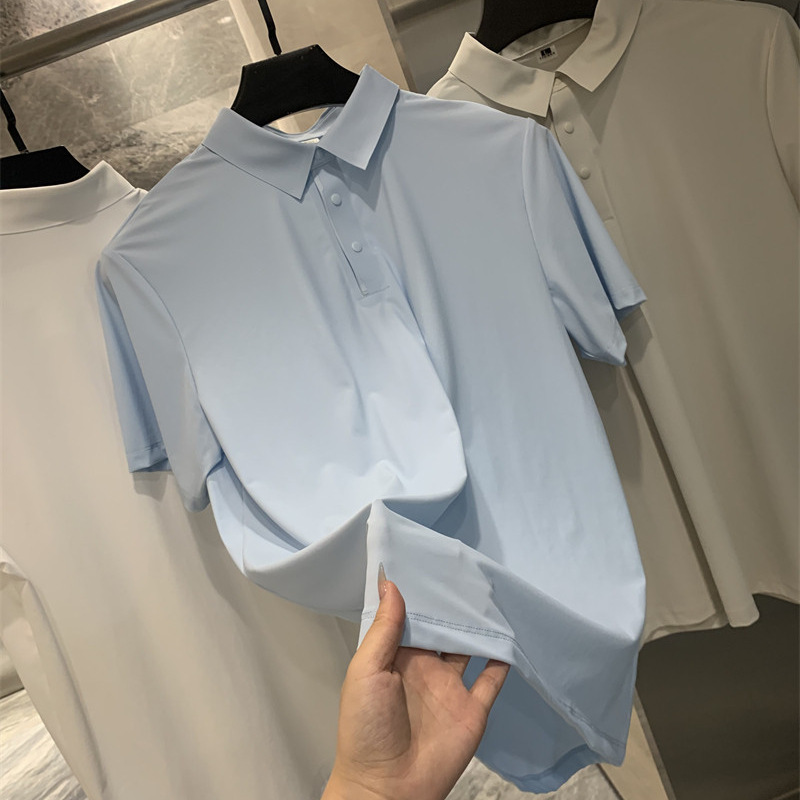 Blanco algodón morera seda hombre Polo verano tendencia ready to wear top Specification image