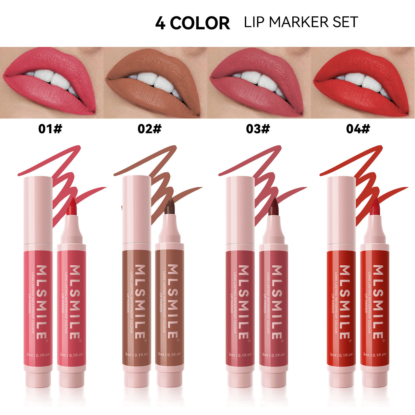 Non-stick cup long-lasting coloring matte lip liner marker pen lipstick liquid set Specification image