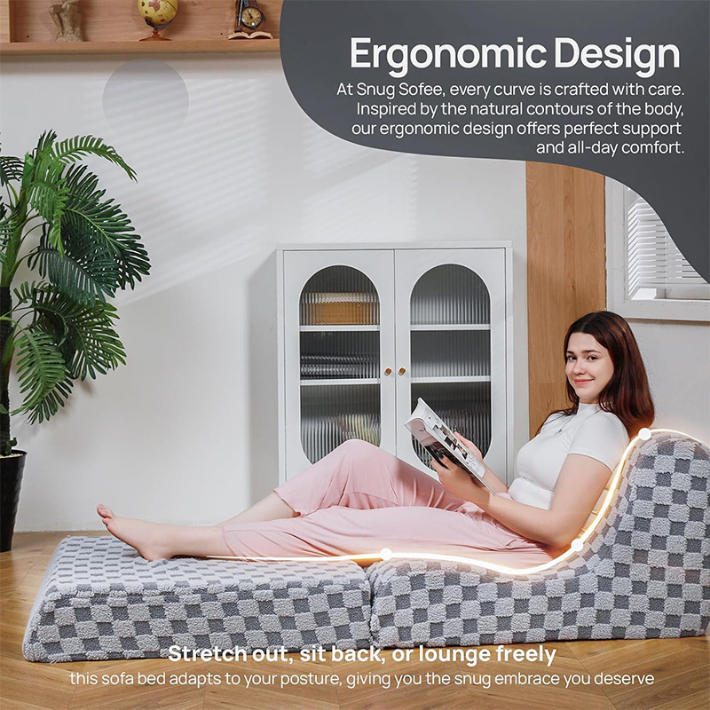 High-density sponge compression sofa for office lunch break, foldable lazy sofa bed, single sofa for bedroom and living room Specification image