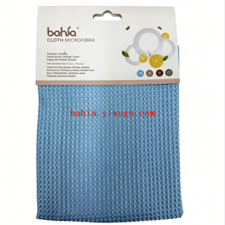 bahia Polka dot double-sided microfiber cleaning cloth is a highly efficient oil-stain and water-absorbing kitchen rag Application Scenario