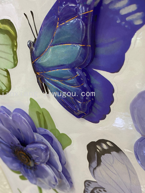 Hydraulic concave-convex surface flower and butterfly wall paintings for living room and bedroom walls, three-dimensional handcrafted wall stickers for home decoration Application Scenario