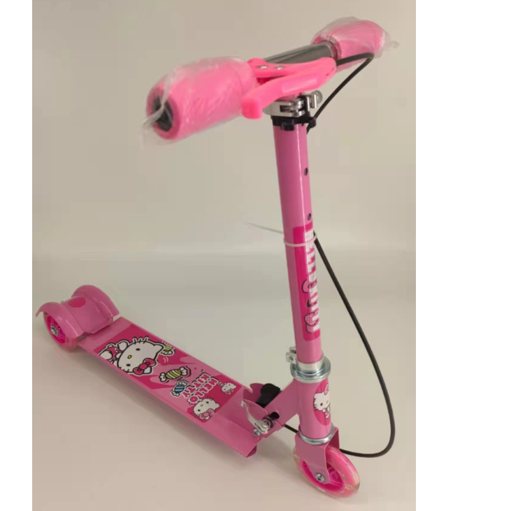 Scooters for boys and girls aged 2 to 7, one-button folding, meter-high, liftable, flashing, no installation required details Picture