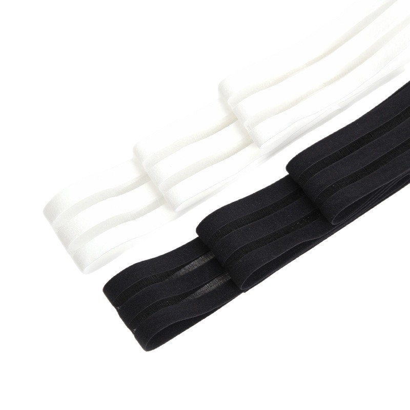 Black and white breathable fish filament four-sided elastic knitted elastic band widened yoga wear, evening dress, backpack swimsuit, children's clothes in stock