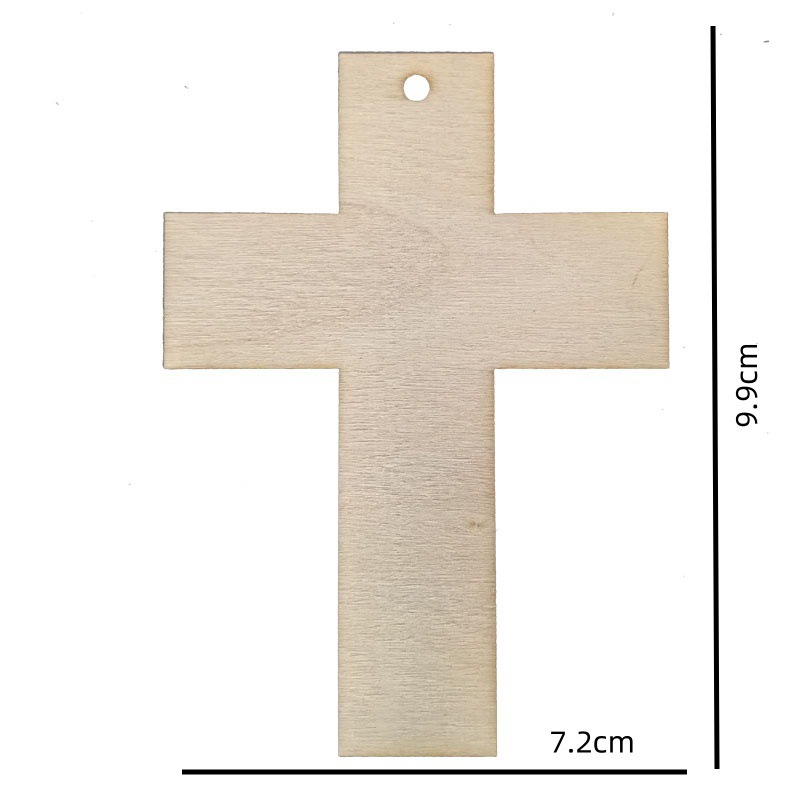DIY wooden blank cross pendant unfinished Thanksgiving and Christmas family party decoration tag