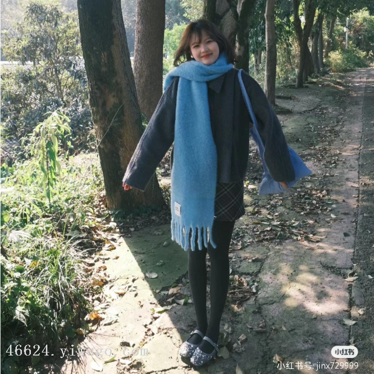 New in-stock cross-border export scarves wholesale, e-commerce live streaming supply chain supply, wool in single color Item Picture