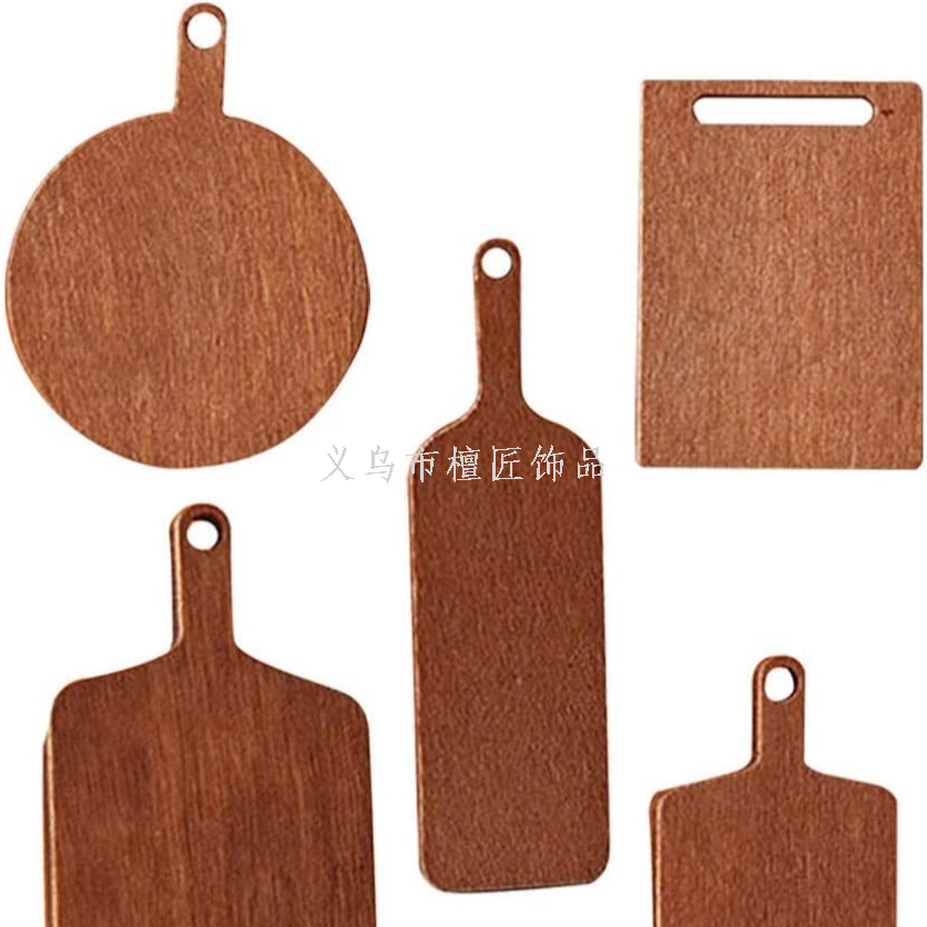 Mini simulation food board model, cute diy home scene tray, wooden miniature scene display piece