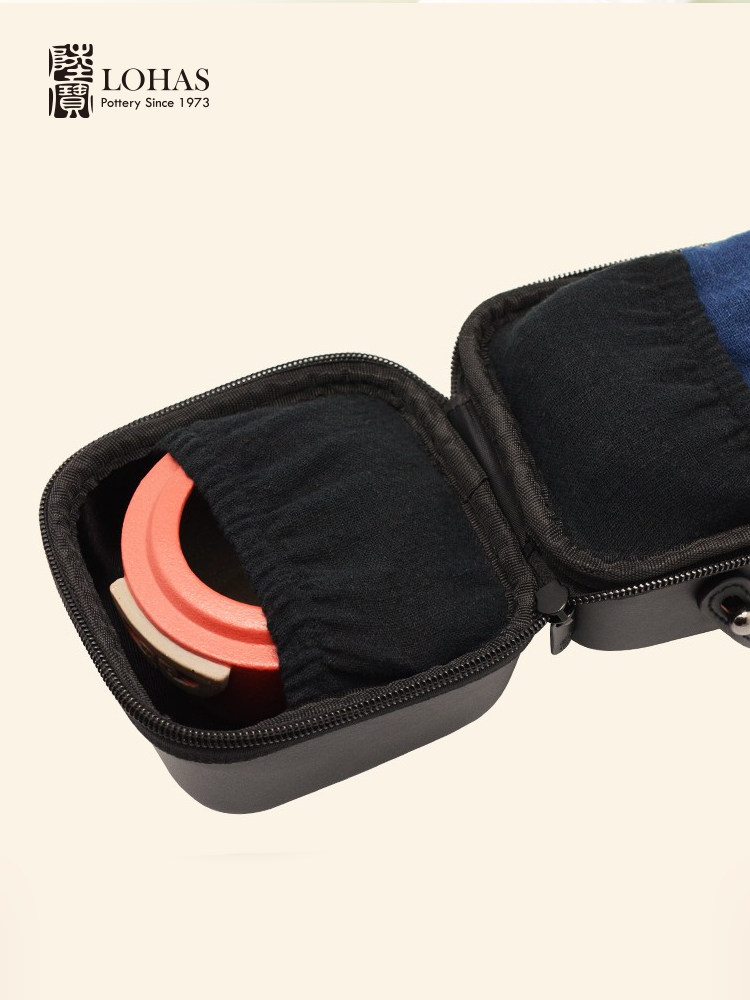 Lubao tea set Ceramic Quick Customer Cup Yangyang Xi Qi Portable Bag, one pot and one cup tea set with tea filter, travel portable bag Specification image