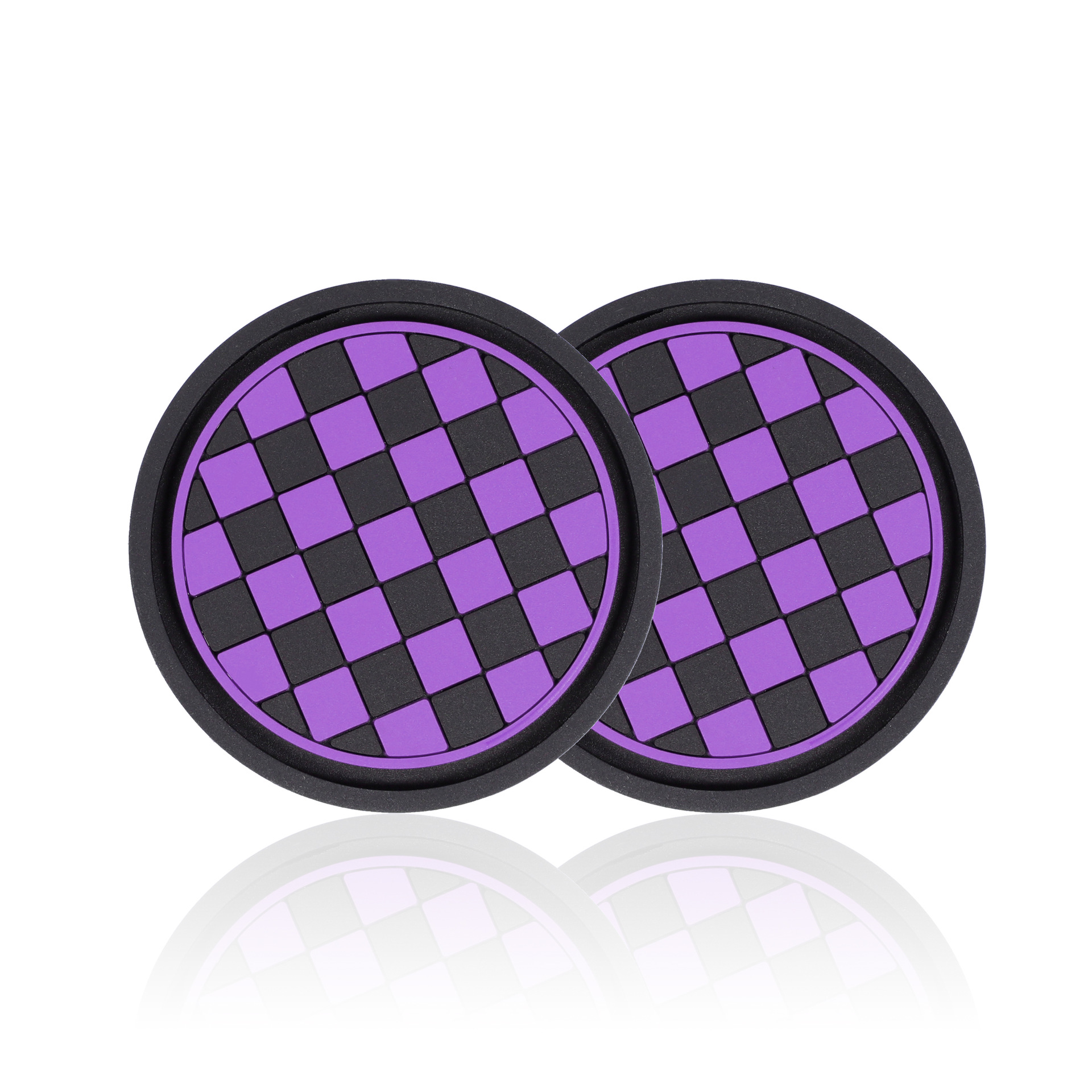 Creative water coasters for automobiles, thickened silicone grid pattern car coasters, personalized and universal car decorative coasters Item Picture