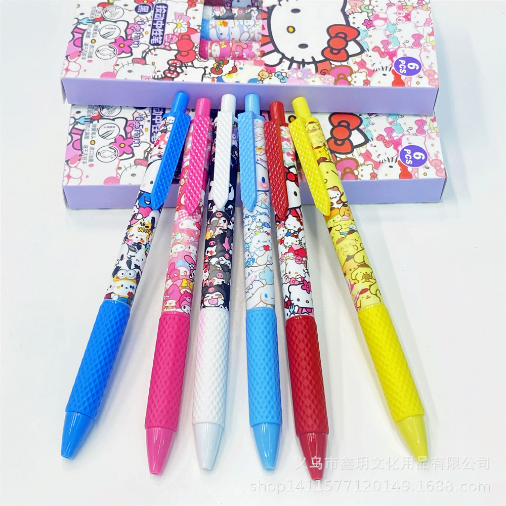 Cute cartoon kt cat practice pen ST smooth quick-drying gel pen high appearance level girlish style 0.5mm black pen details Picture