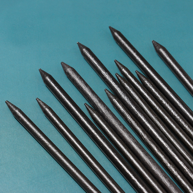 Handmade diy round wooden hairpin rods with holes, hairpin main body without holes, black peach wood color hairpin hair accessory materials details Picture