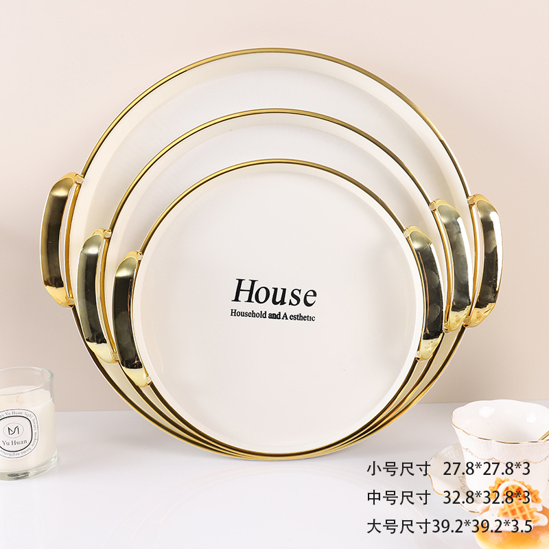 Fruit plate tray, transparent crystal dried fruit snack plate, plastic platter, simple and fashionable cross-border direct supply tea plate details Picture