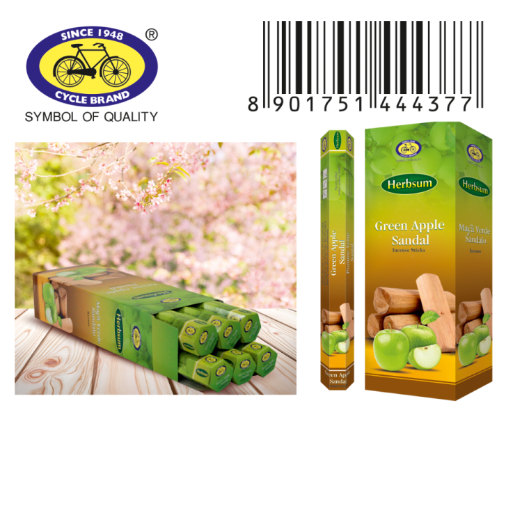 进口印度香塔香瑜伽线香HB117-Green Apple Sandal.