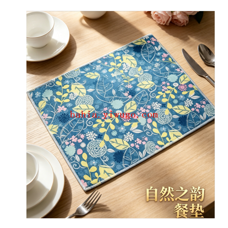 The new printed waterproof and anti-slip placemat measures 38*51cm and features a fashionable and simple design Application Scenario