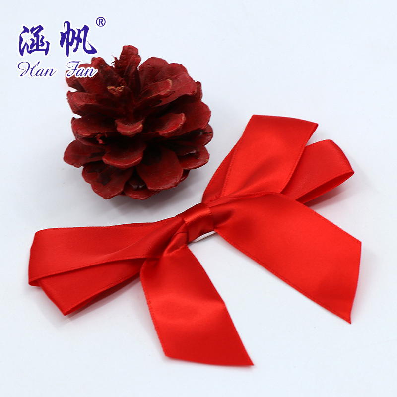 A professional bow manufacturer supplies high-end golden polyester ribbon bows with double-sided tape decoration gift boxes Specification image