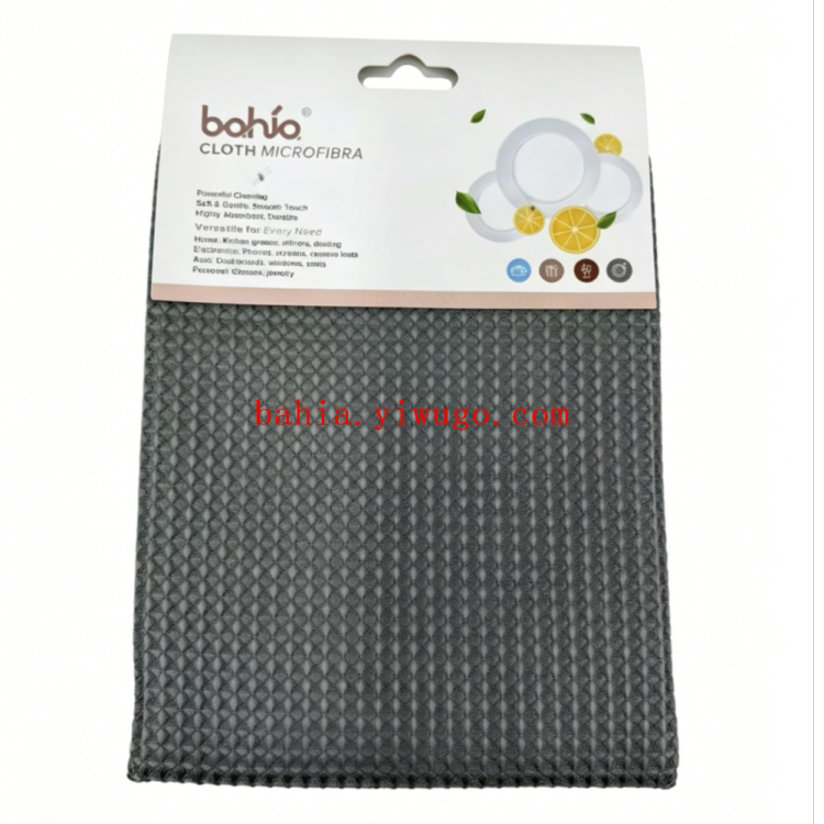 bahia Polka dot double-sided microfiber cleaning cloth is a highly efficient oil-stain and water-absorbing kitchen rag details Picture
