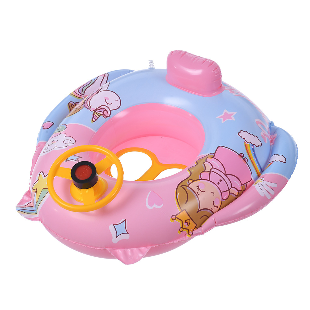 Cross-border thickened car horn, boat steering wheel, swimming ring, infant and children's water play and swimming seat ring Item Picture