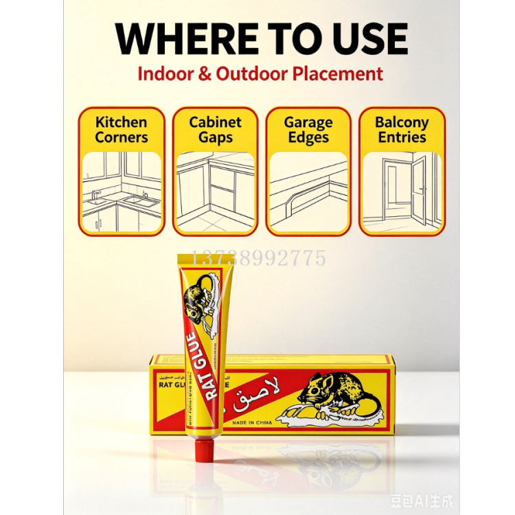 Factory direct supply of rat adhesive paste, high-viscosity self-adhesive rat capture glue, kitchen rat extermination glue