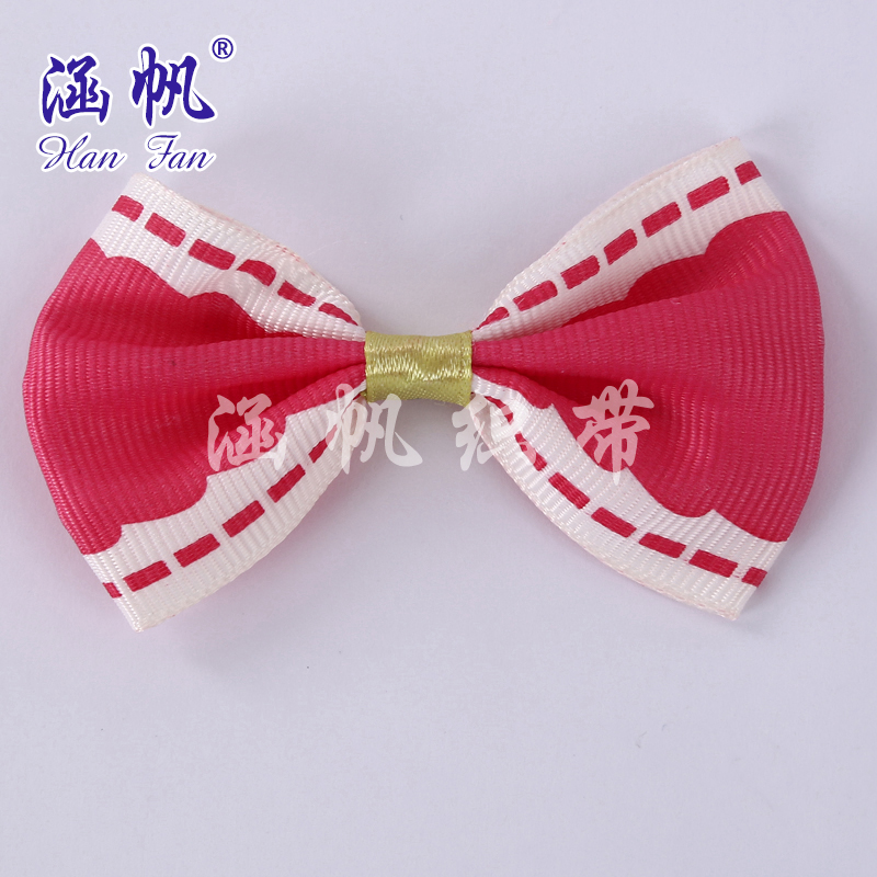 Wholesale of magenta ribbed printed hand-made bow accessories