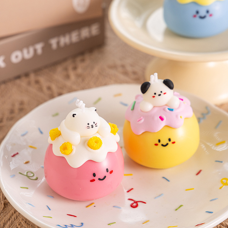 Soy wax dessert cake scented candle gift box, pudding, cute handcrafted scented candle Specification drawing