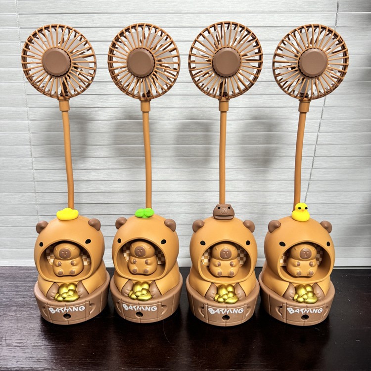 A popular two-speed USB charging desktop cartoon fan and pencil sharpener desktop fan in foreign trade details Picture