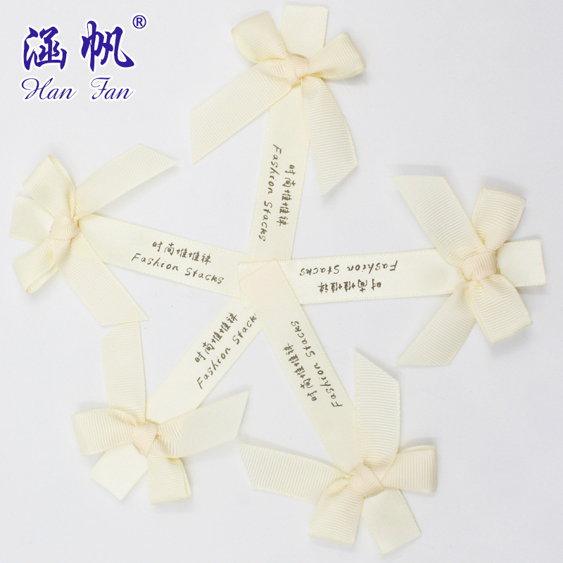 Hanfan 5-point beige ribbed band hand-tied bow fashionable Dui Dui sock gift box packaging decoration factory direct sales